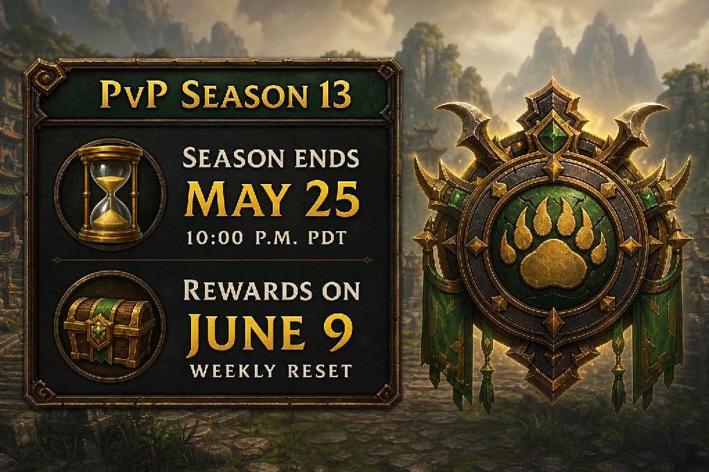 MoP Classic PvP Season 13 ends May 25; rewards on June 9